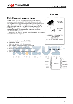 KKC555 datasheet - CMOS general purpose timer