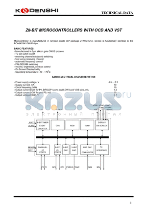 KKA84C641 datasheet - Z8-BIT MICROCONTROLLERS WITH OCD AND VST