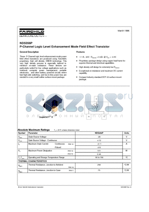 NDS356P datasheet - P-Channel Logic Level Enhancement Mode Field Effect Transistor