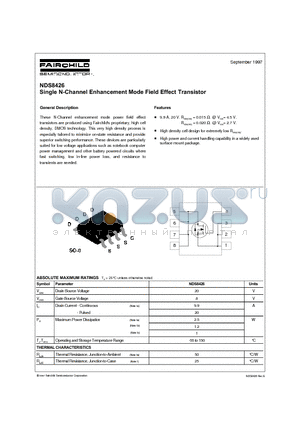 NDS8426 datasheet - Single N-Channel Enhancement Mode Field Effect Transistor