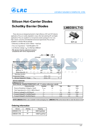 LMBD301LT1G datasheet - Silicon Hot-Carrier Diodes Schottky Barrier Diodes