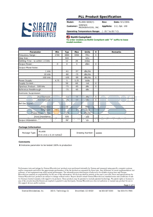 PLL800-5800Y datasheet - PLL Product Specification