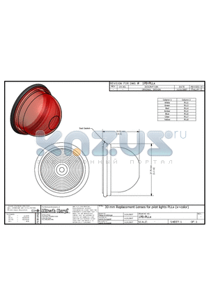 PLL8 datasheet - 30 mm Replacement Lenses for pilot lights PLLx (x=color)