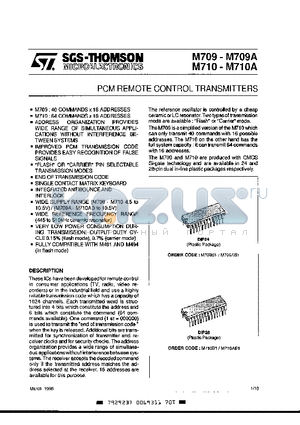 M709 datasheet - PCM REMOTE CONTROLL TRANSMITTERS