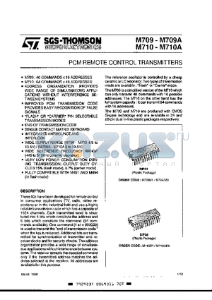 M709A datasheet - PCM REMOTE CONTROLL TRANSMITTERS
