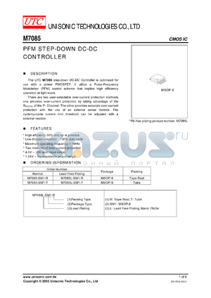 M7085 datasheet - PFM STEP-DOWN DC-DC CONTROLLER