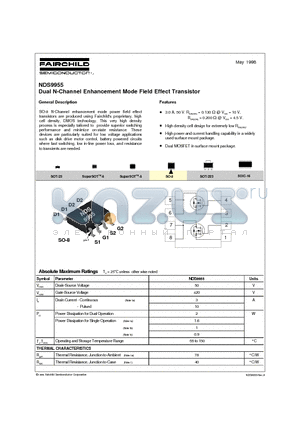 NDS9955 datasheet - Dual N-Channel Enhancement Mode Field Effect Transistor