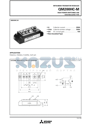 QM200HC-M datasheet - HIGH POWER SWITCHING USE NON-INSULATED TYPE