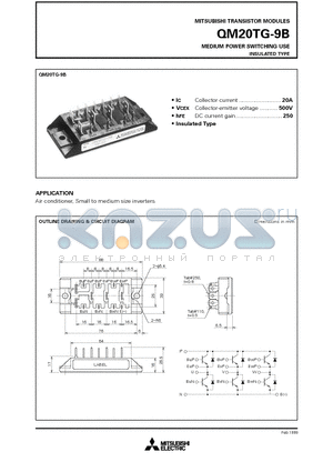 QM20TG-9B datasheet - MEDIUM POWER SWITCHING USE INSULATED TYPE