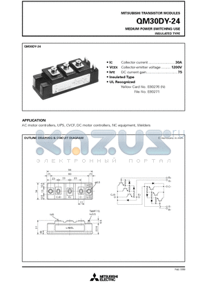 QM30 datasheet - MEDIUM POWER SWITCHING USE INSULATED TYPE