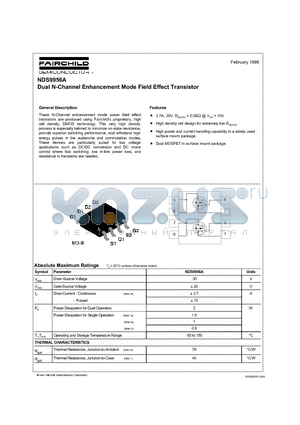 NDS9956 datasheet - Dual N-Channel Enhancement Mode Field Effect Transistor