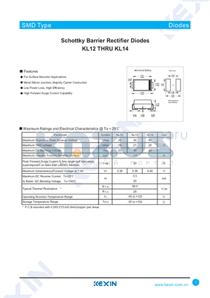 KL12 datasheet - Schottky Barrier Rectifier Diodes