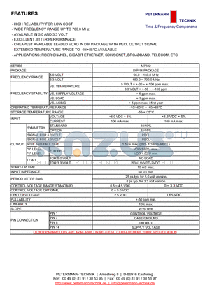 M7302 datasheet - HIGH RELIABILITY FOR LOW COST