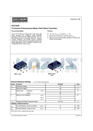 NDT452P datasheet - P-Channel Enhancement Mode Field Effect Transistor