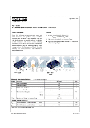 NDT453N datasheet - N-Channel Enhancement Mode Field Effect Transistor