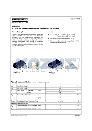 NDT456 datasheet - P-Channel Enhancement Mode Field Effect Transistor