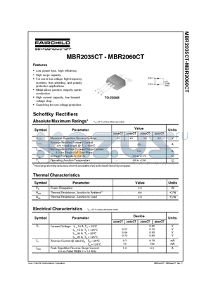 MBR2035CT datasheet - Schottky Rectifiers