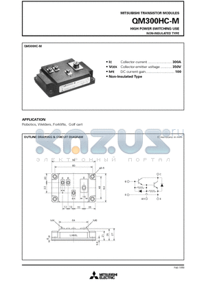 QM300HC-M datasheet - HIGH POWER SWITCHING USE NON-INSULATED TYPE