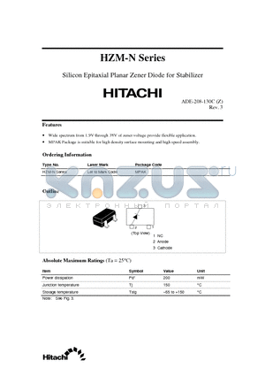 HZM33N datasheet - Silicon Epitaxial Planar Zener Diode for Stabilizer