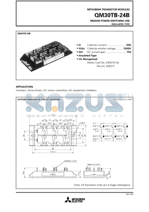 QM30TB-24B datasheet - MEDIUM POWER SWITCHING USE INSULATED TYPE