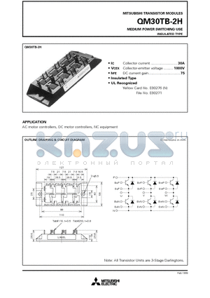 QM30TB-2H datasheet - MEDIUM POWER SWITCHING USE INSULATED TYPE