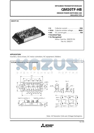 QM30TF-HB datasheet - MEDIUM POWER SWITCHING USE INSULATED TYPE