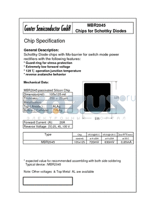 MBR2045 datasheet - Chips for Schottky Diodes