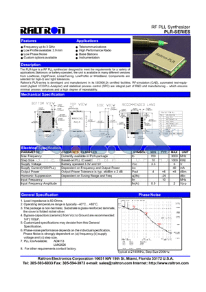 PLR datasheet - RF PLL Synthesizer