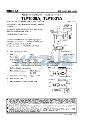 PLP1000A datasheet - THSHIBA PHOTOINTERRUPTER INFRARED LEDPHOTO IC