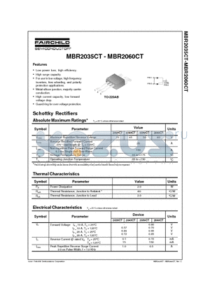 MBR2045CT datasheet - Schottky Rectifiers
