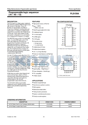 PLS159 datasheet - Programmable logic sequencer 16  45  12