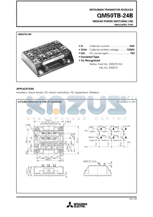 QM50TB-24B datasheet - MEDIUM POWER SWITCHING USE INSULATED TYPE