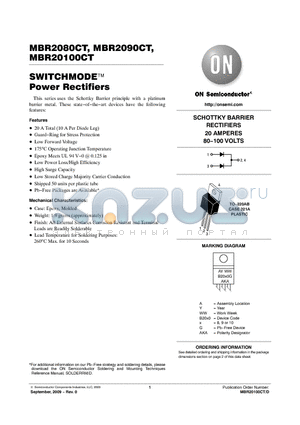 MBR2080CT datasheet - SWITCHMODE Power Rectifiers