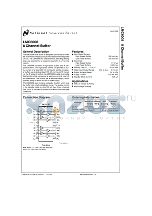 LMC6008 datasheet - 8 Channel Buffer