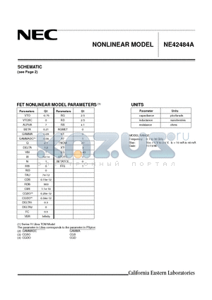 NE42484A datasheet - NONLINEAR MODEL