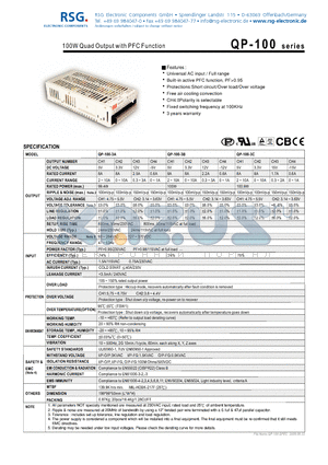 QP-100-3A datasheet - 100W Quad Output with PFC Function