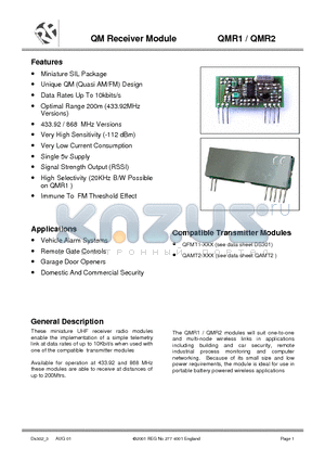 QMR2-434 datasheet - QM Receiver Module