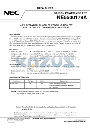 NE5500179A-T1 datasheet - SILICON POWER MOS FET