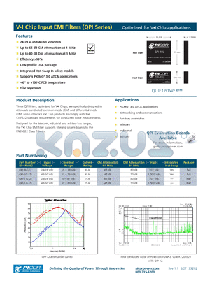 QPI-10L datasheet - VI Chip Input EMI Filters