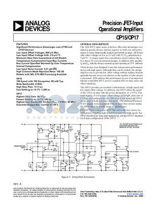 OP16AJMDA datasheet - Precision JFET-Input Operational Amplifiers
