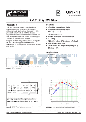 QPI-11LZ datasheet - 7 A VgI Chip EMI Filter