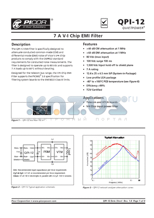 QPI-12LZ datasheet - 7 A VgI Chip EMI Filter