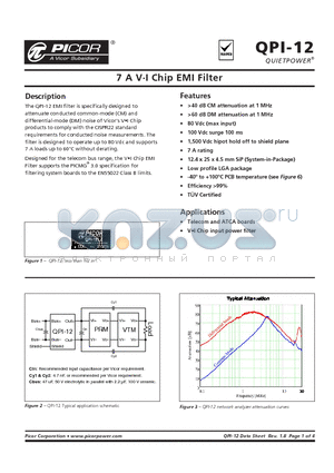 QPI-12 datasheet - 7 A VgI Chip EMI Filter