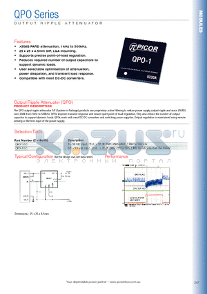 QPO-1L datasheet - OUTPUT RIPPLE ATTENUATOR