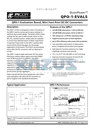 QPO-1-EVAL5 datasheet - QPO-1 Evaluation Board, Mini Foot Print DC-DC Converters