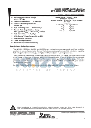 NE5534A datasheet - LOW-NOISE OPERATIONAL AMPLIFIERS