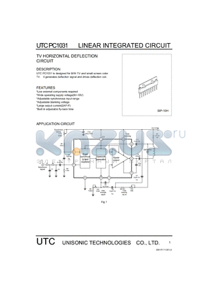 PC1031 datasheet - TV HORIZONTAL DEFLECTION CIRCUIT