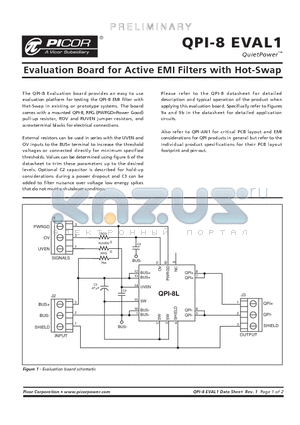 QPI-8EVAL1 datasheet - Evaluation Board for Active EMI Filters with Hot-Swap