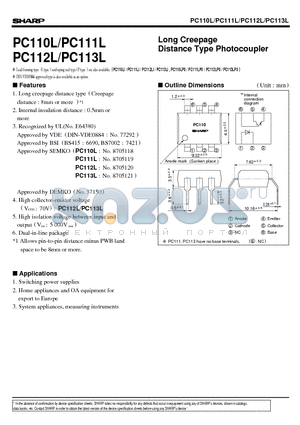 PC110L datasheet - Long Creepage Distance Type Photocoupler