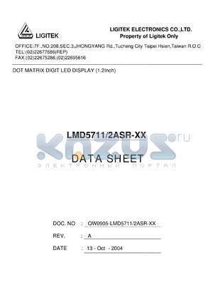 LMD5711-2ASR-XX datasheet - DOT MATRIX DIGIT LED DISPLAY (1.2Inch)